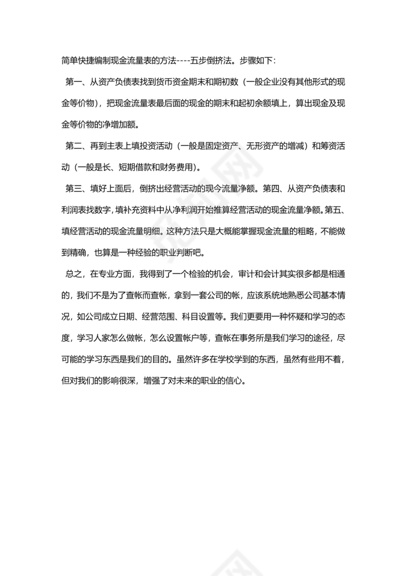 简约毕业实习报告之会计实习报告Word模版.docx