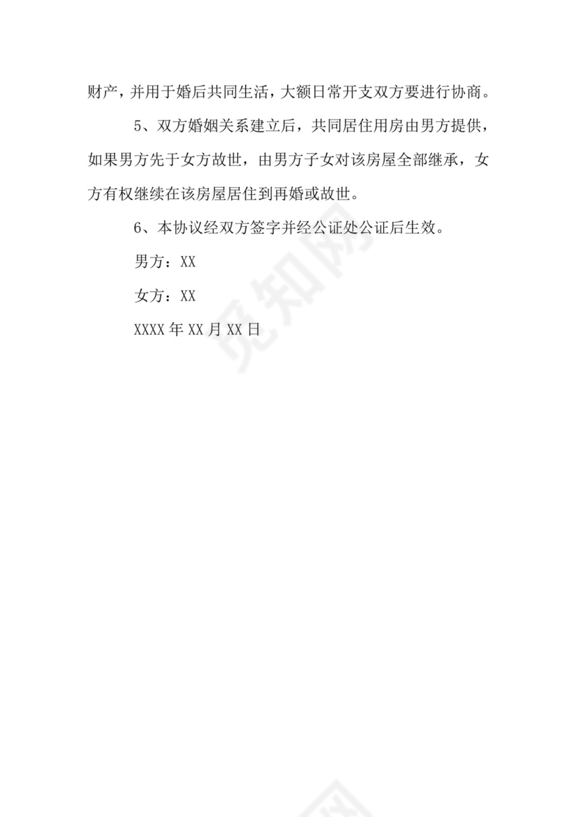 二婚婚前协议书.doc