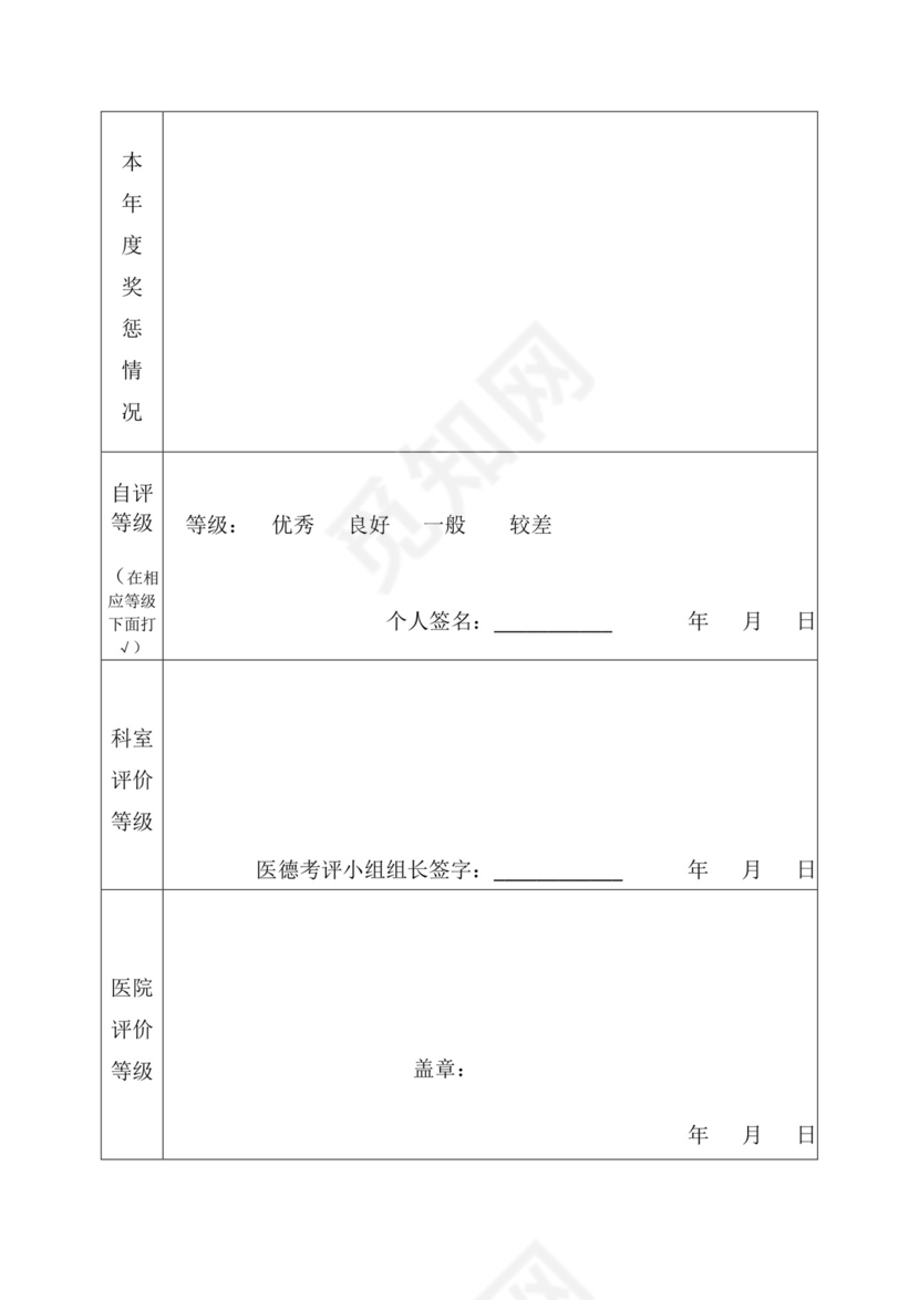 医德医风考评表.docx