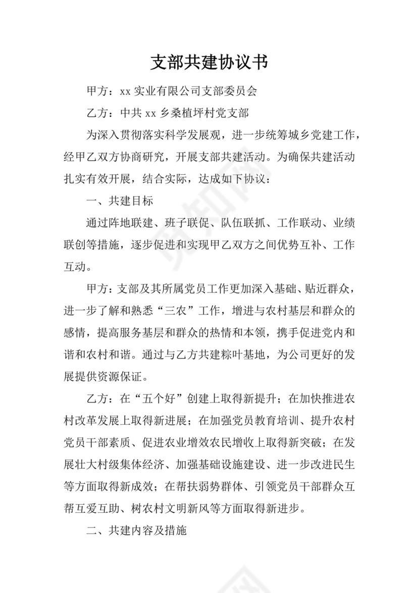 支部共建协议书.doc