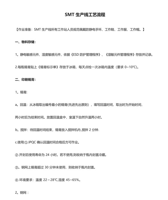 SMT生产线工艺流程.docx