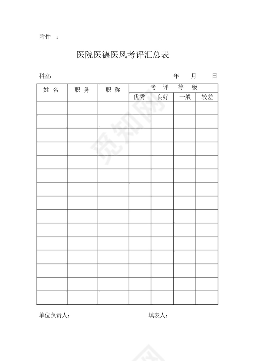 个人医德医风考评表.docx