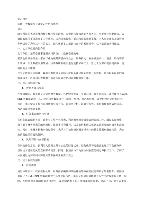大数据与会计实习报告2000字.docx