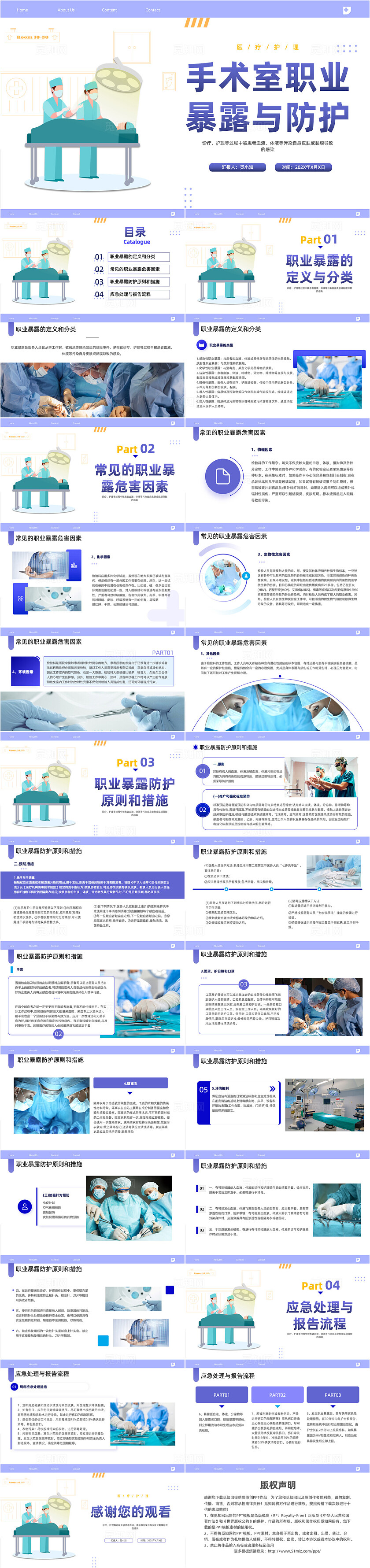 蓝色手术室职业暴露与防护PPT医疗护理
