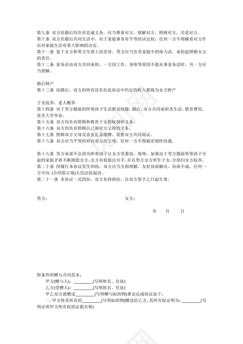 再婚婚前协议书.docx