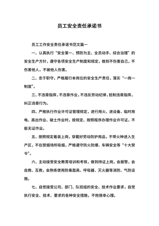 员工安全责任承诺书.docx