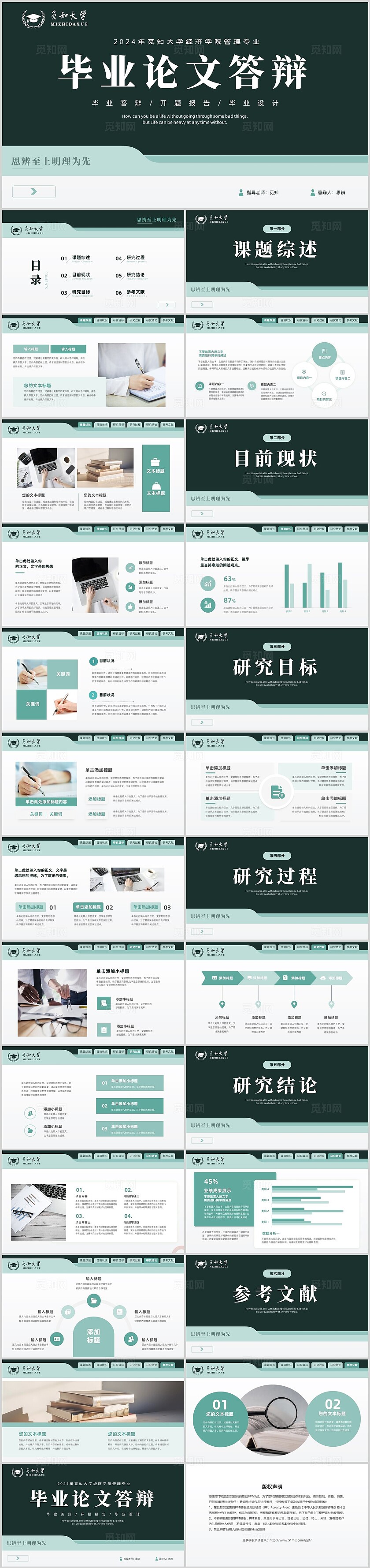 绿色简约商务毕业论文答辩学术答辩毕业设计PPT