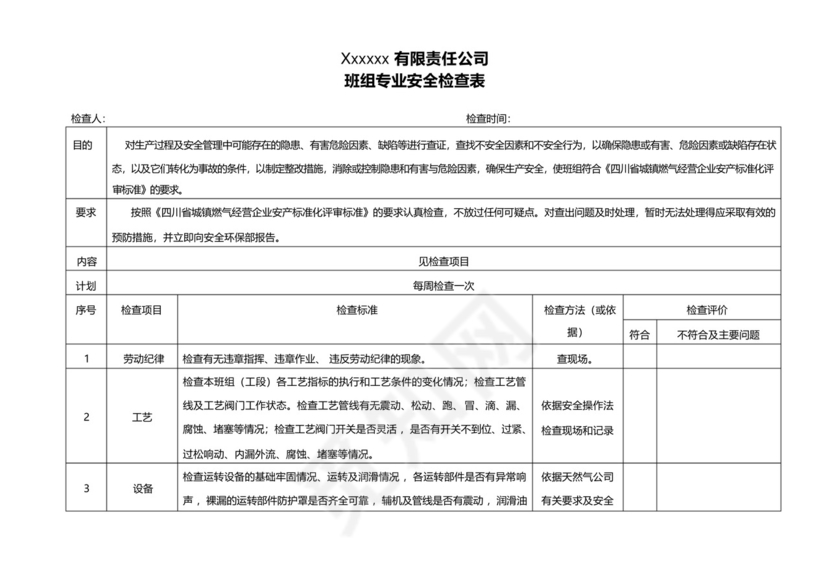 43安全检查表(季节性、日常、专项、综合检查).docx