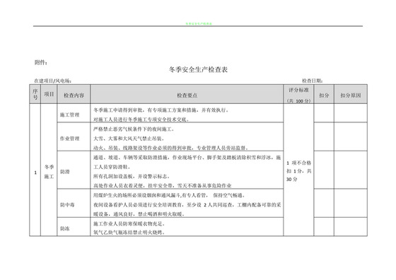 冬季安全生产检查表-.docx
