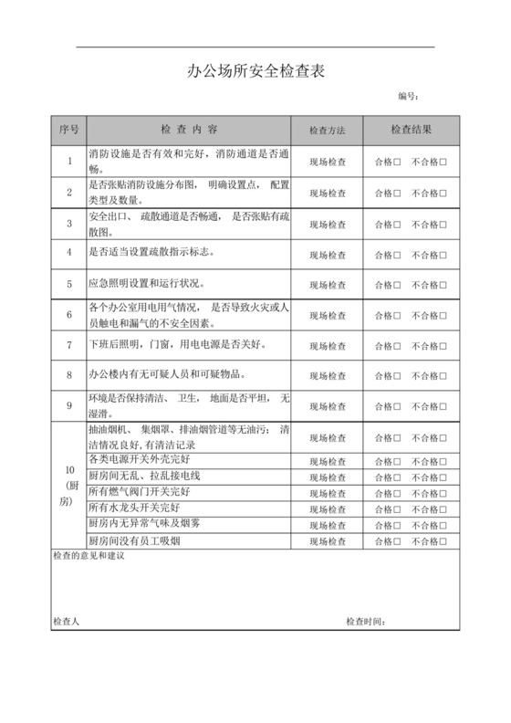 办公场所安全检查表.docx