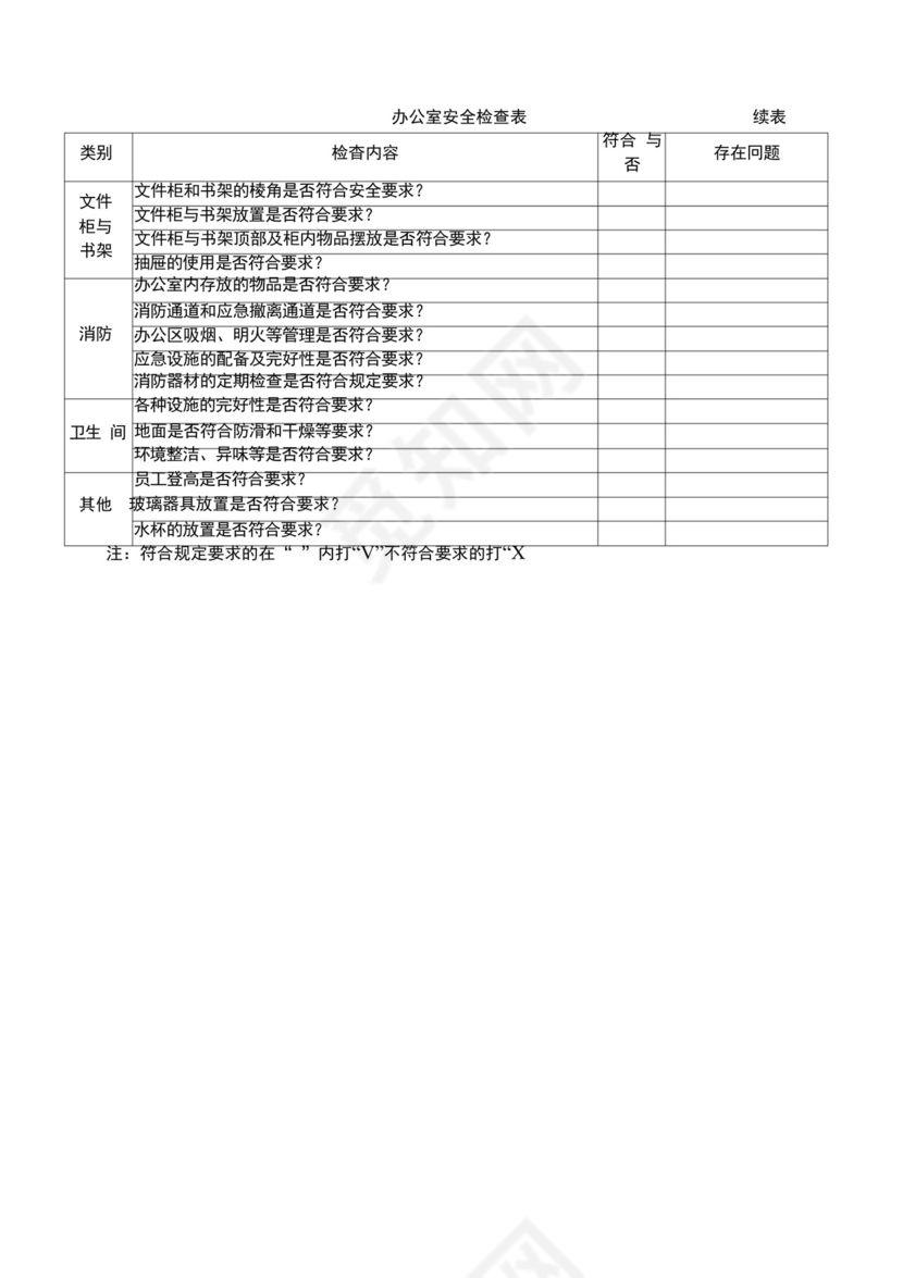 办公室安全检查表.docx