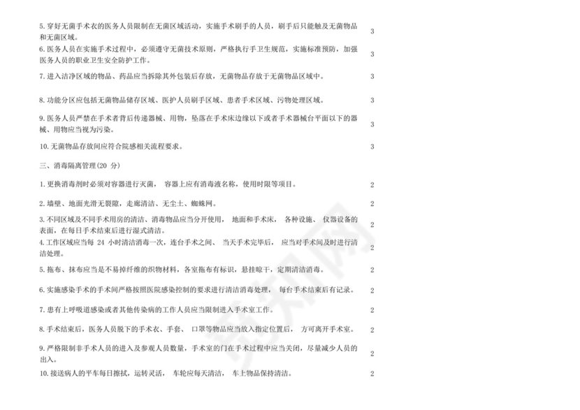医院感染管理质量控制自查表(手术室).docx