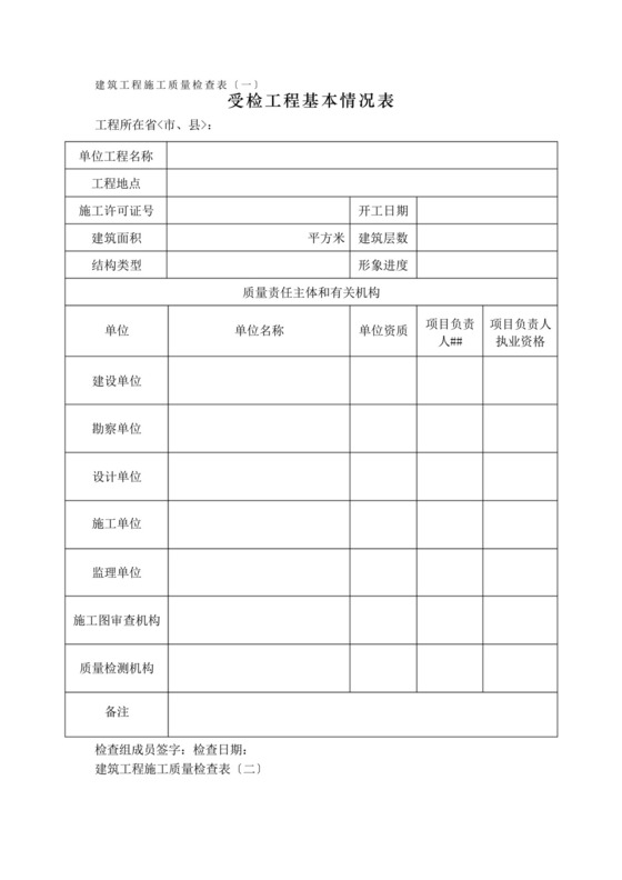 建设工程施工质量检查表(附表).docx