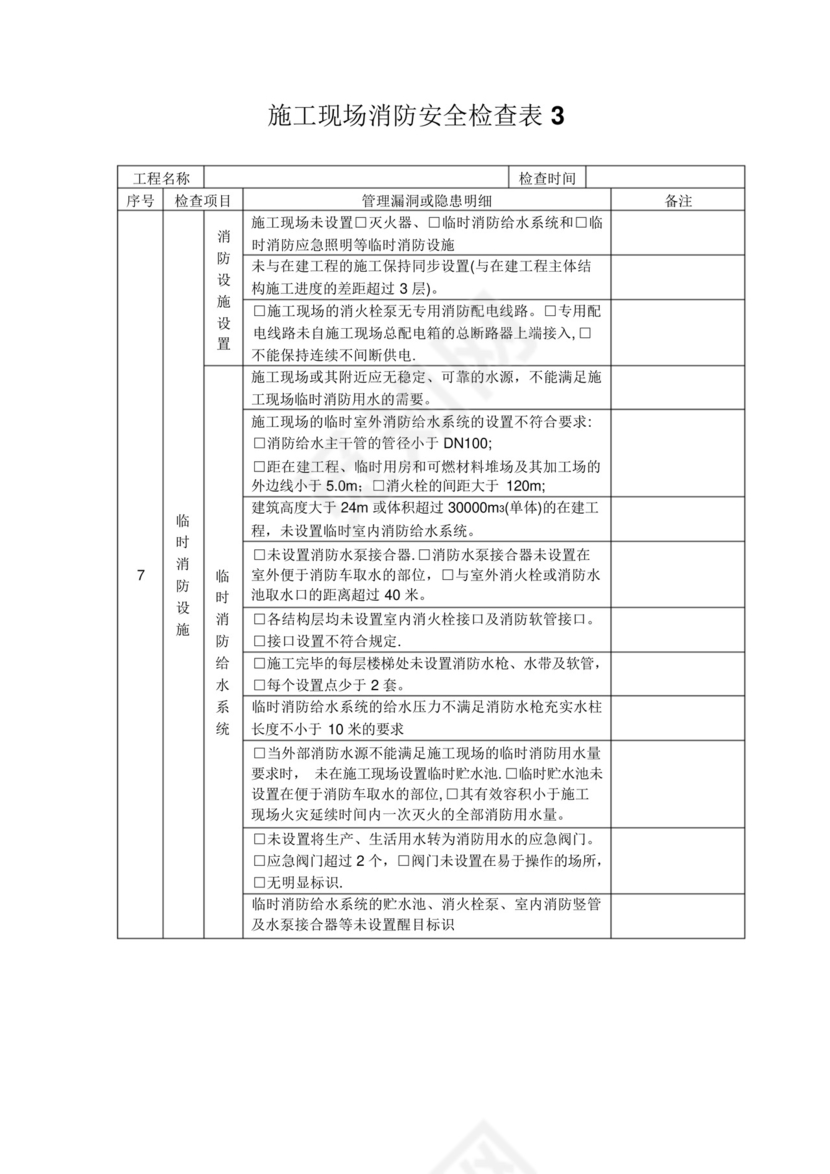 施工现场消防安全检查表.docx
