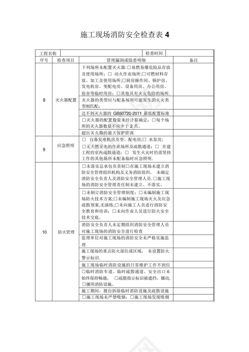 施工现场消防安全检查表.docx