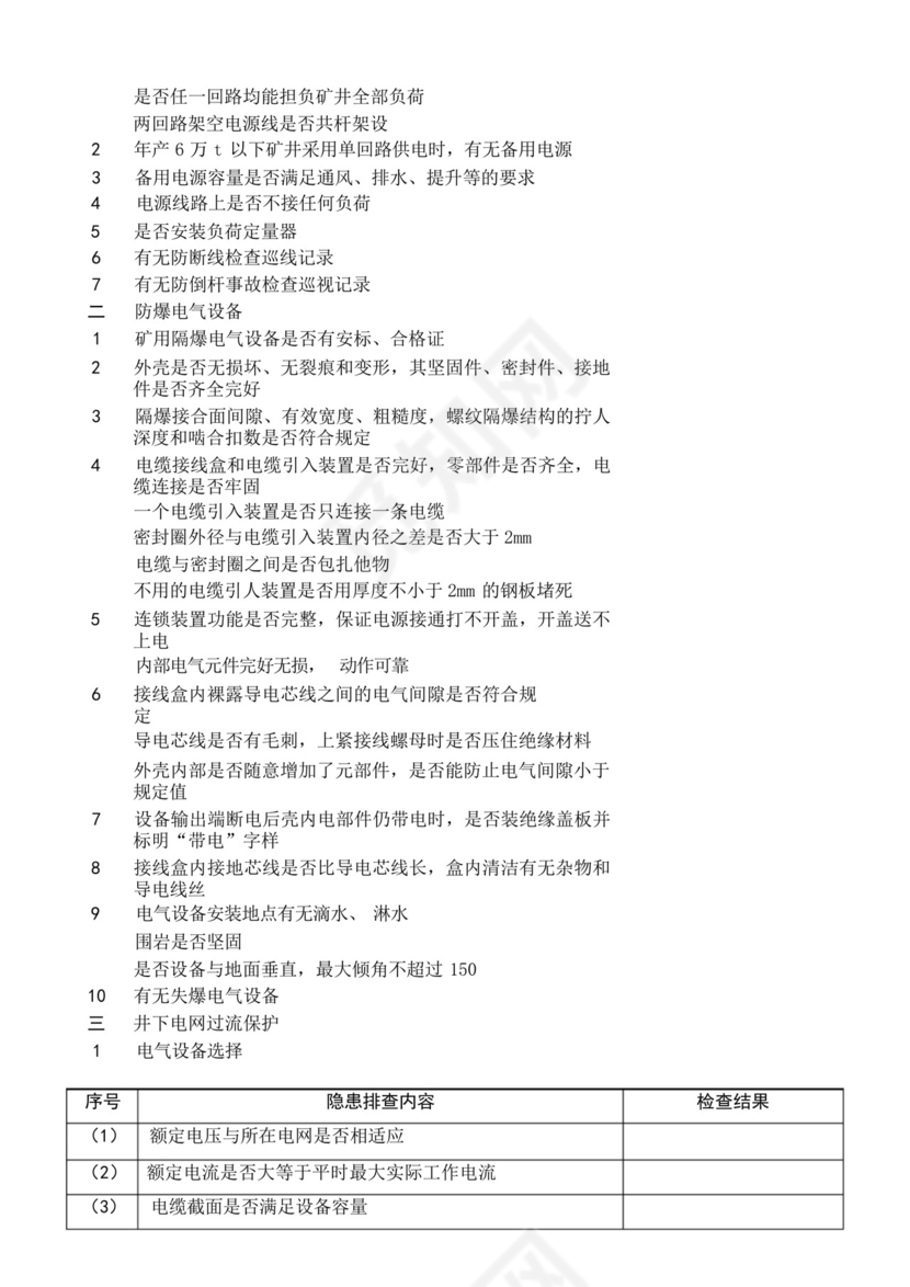 最全煤矿安全检查表-.docx