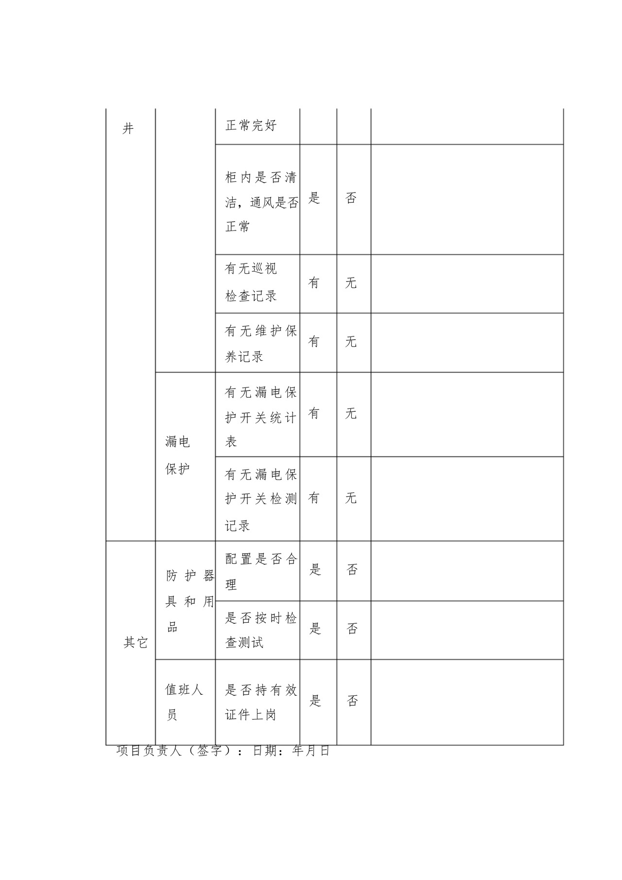 物业春节前安全检查表.docx