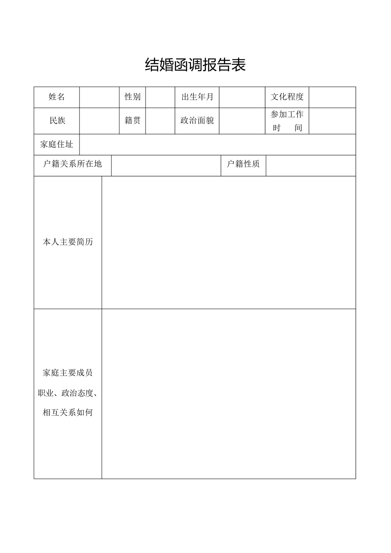 结婚函调报告表.docx