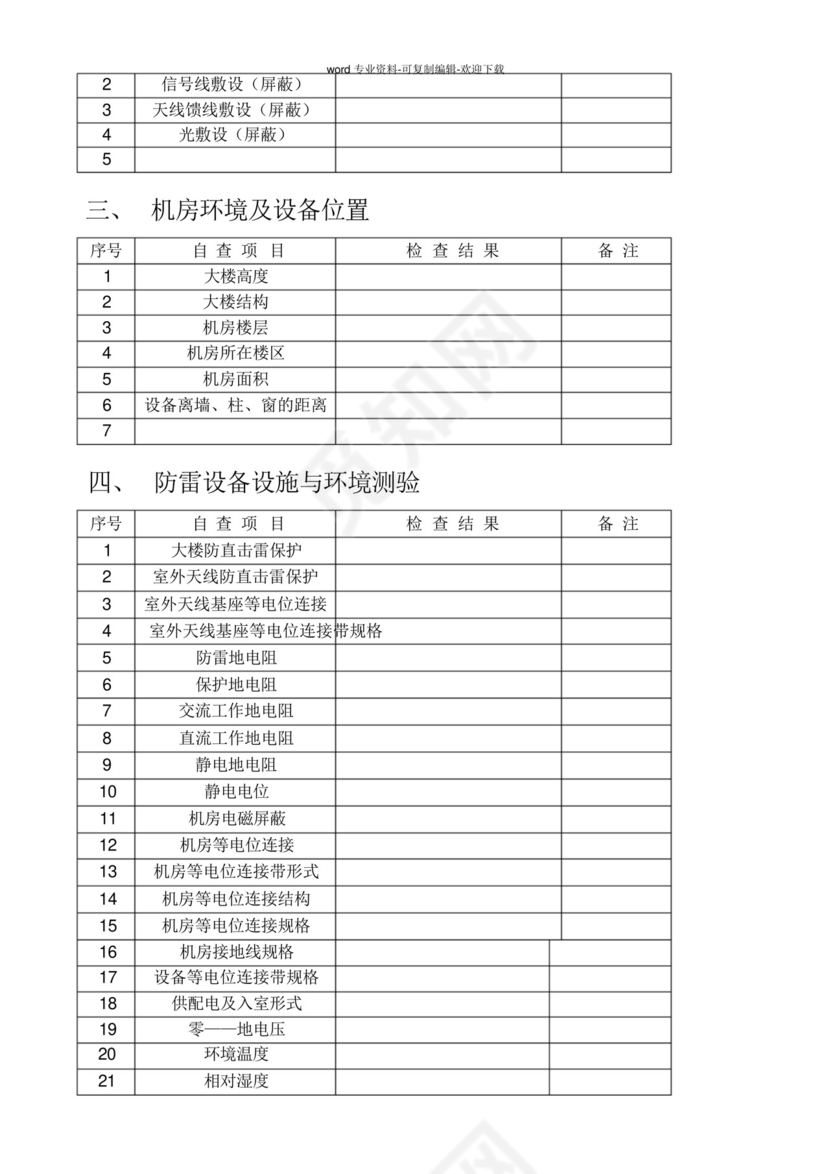 计算机机房系统检查表-.docx