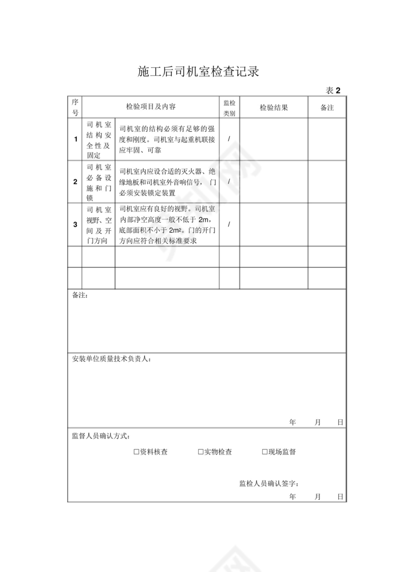 起重机安装施工自检报告.docx