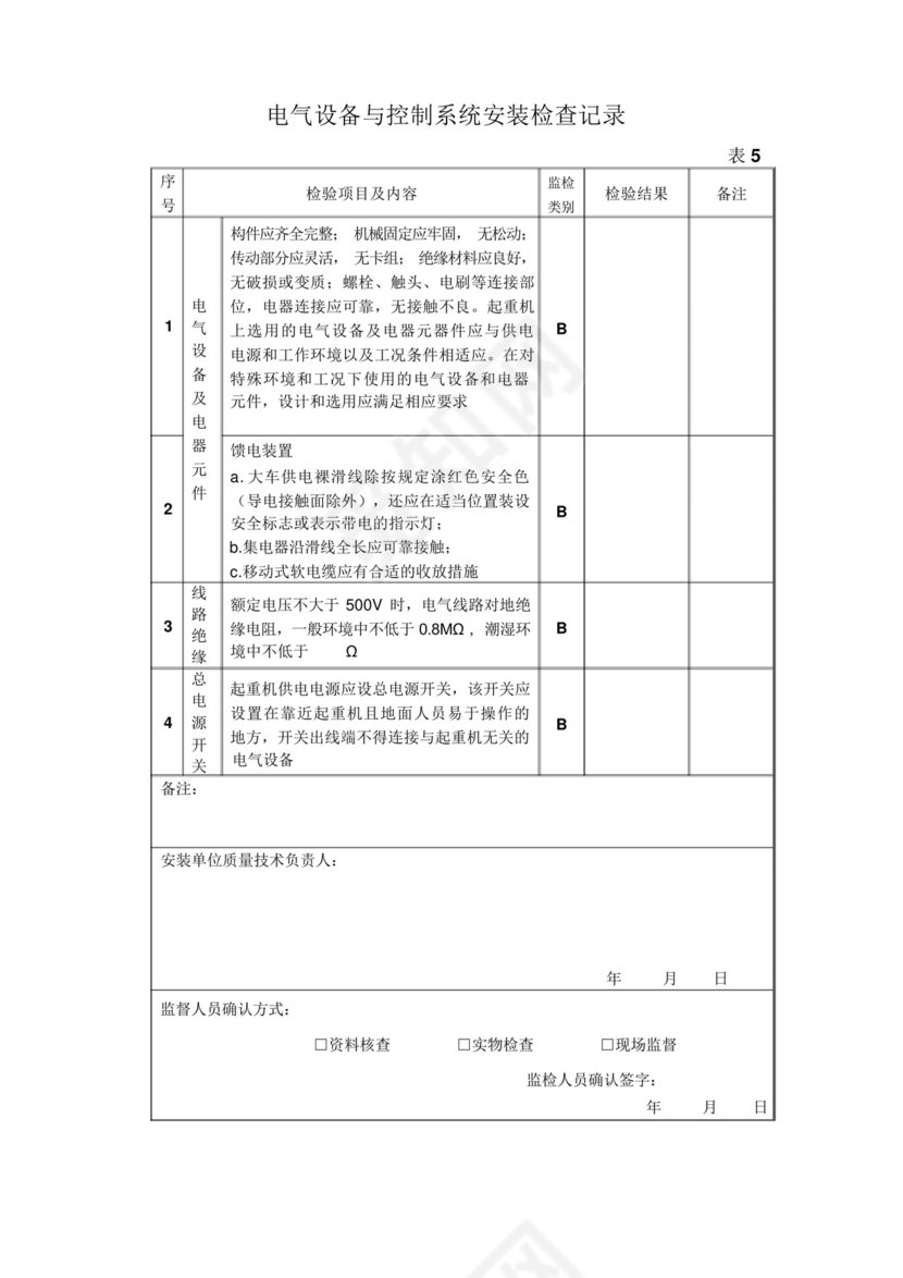 起重机安装施工自检报告.docx