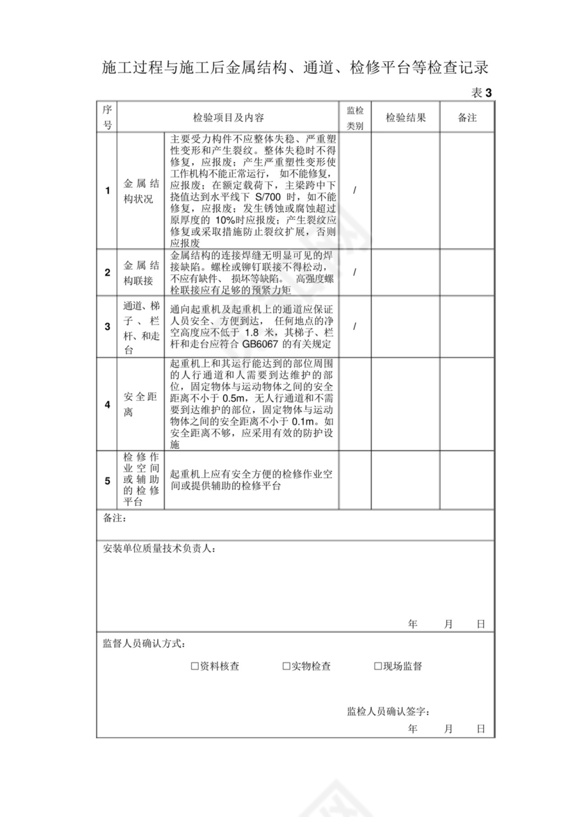 起重机安装施工自检报告.docx