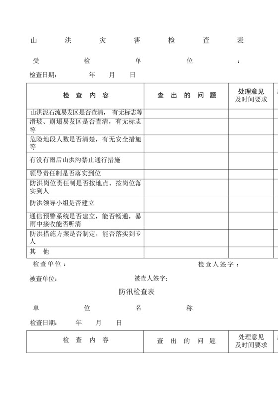 防洪防汛检查表.docx