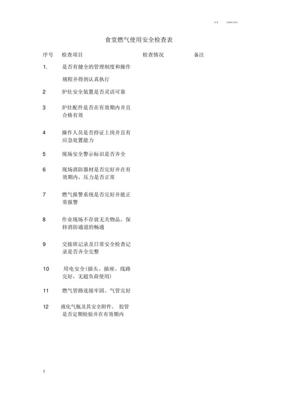 食堂燃气使用安全检查表.doc.docx