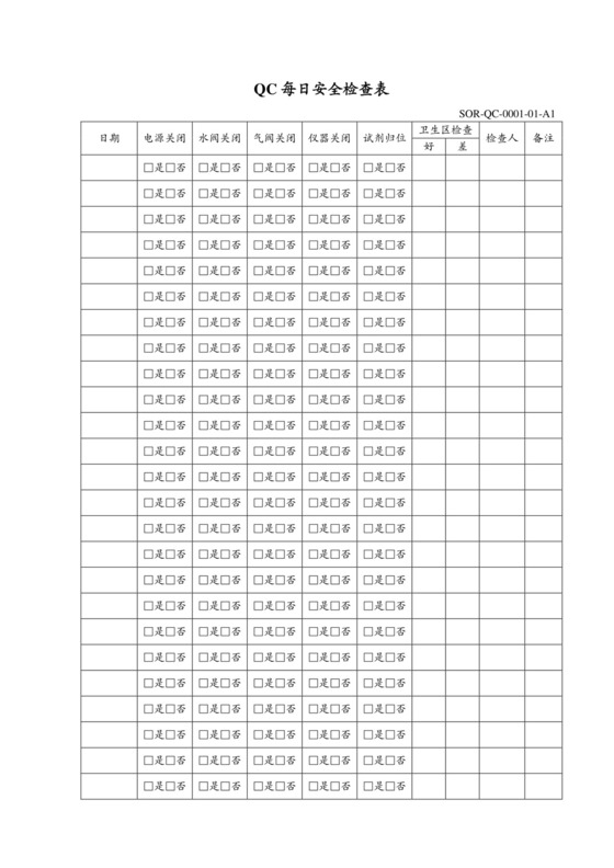 SOR-QC-0001-01-A1-QC每日安全检查表.doc