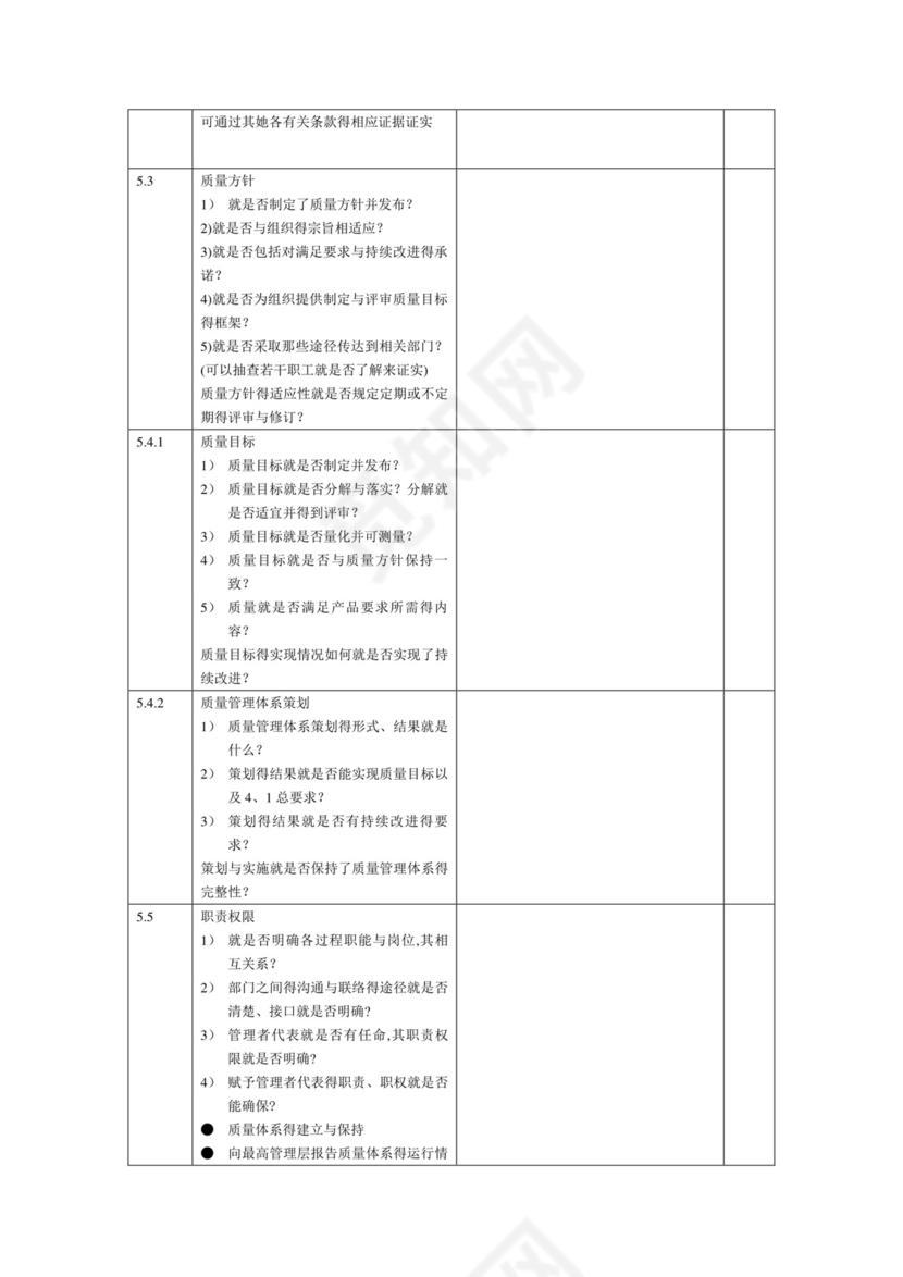 三体系内审检查表.doc