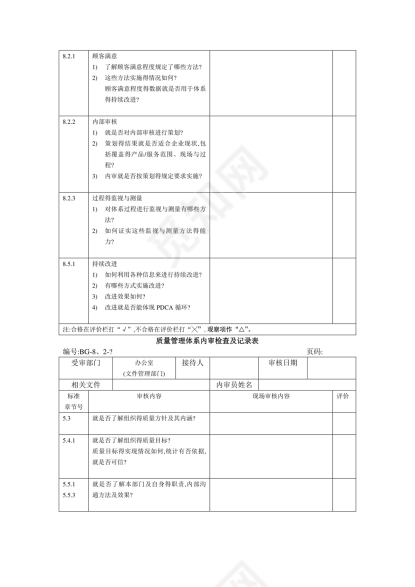 三体系内审检查表.doc