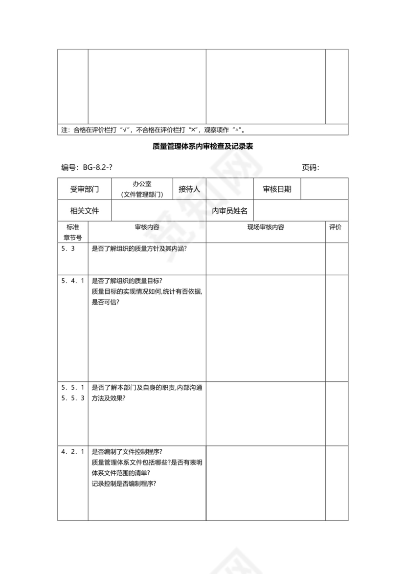 三体系内审检查表.doc