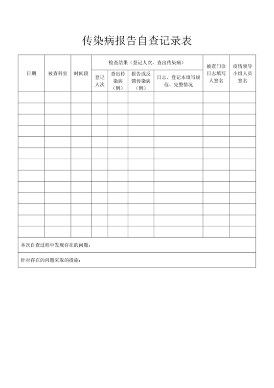 传染病报告自查记录表.docx