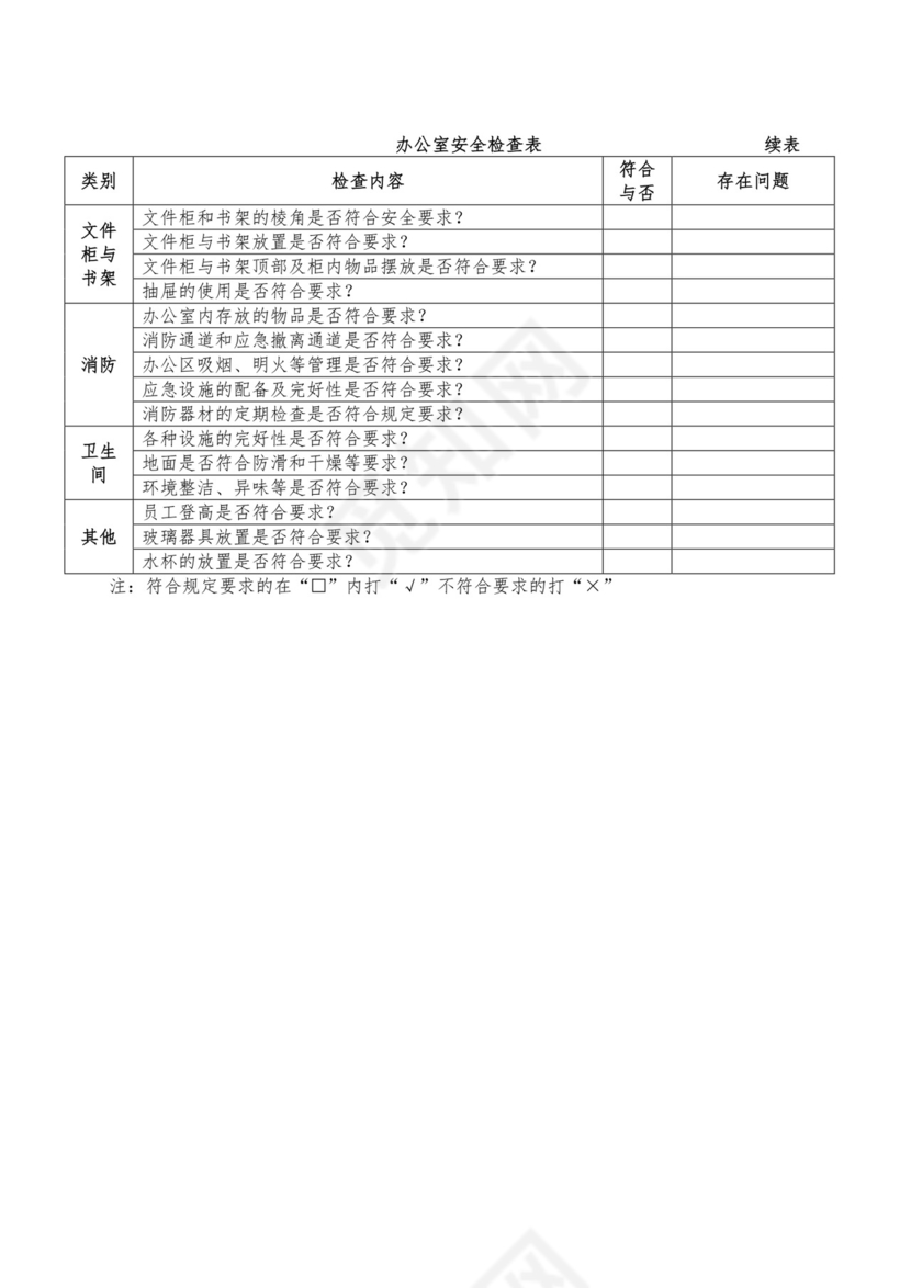 办公室安全检查表.doc