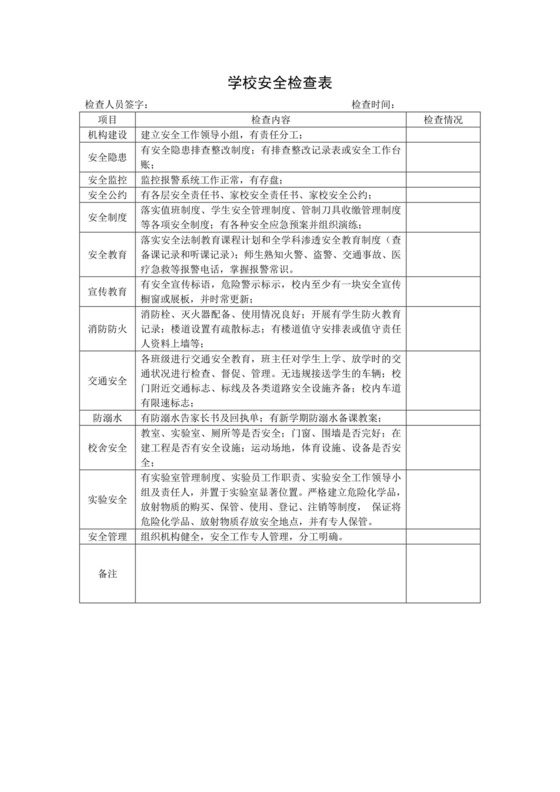 学校安全检查表.doc