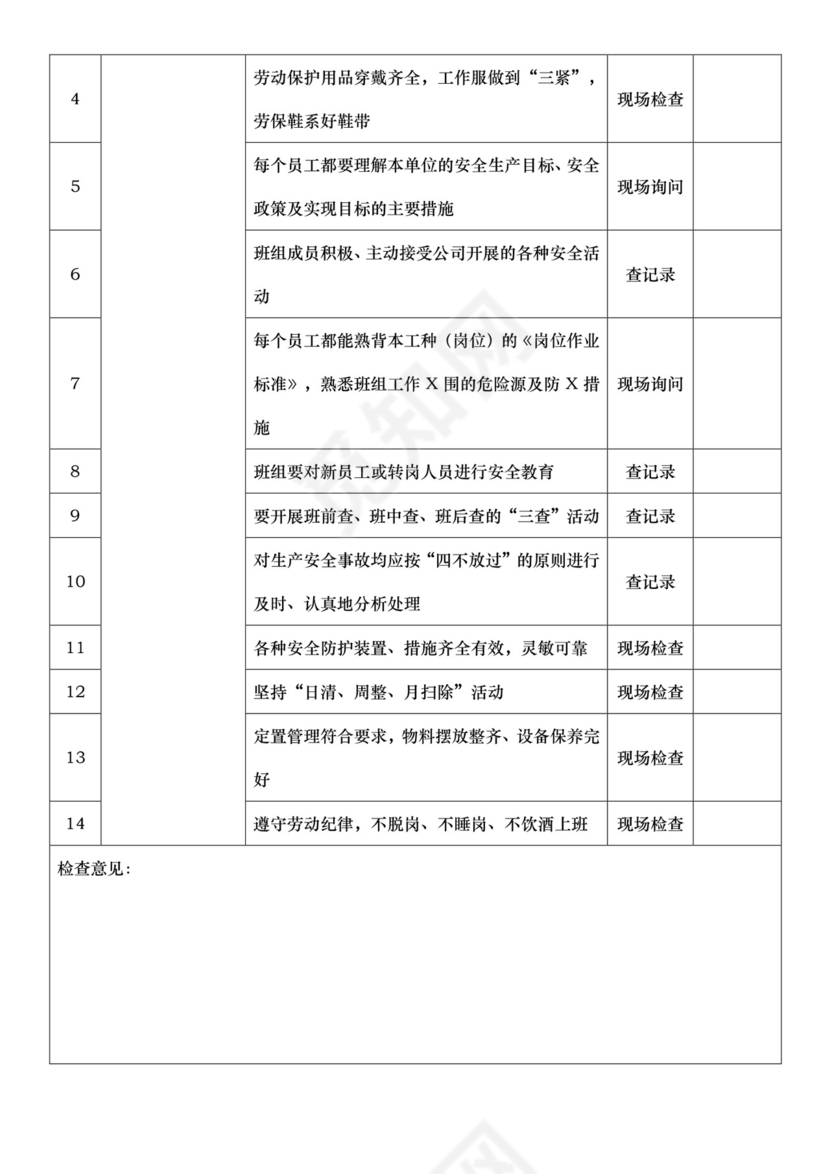 安全日常检查表.doc