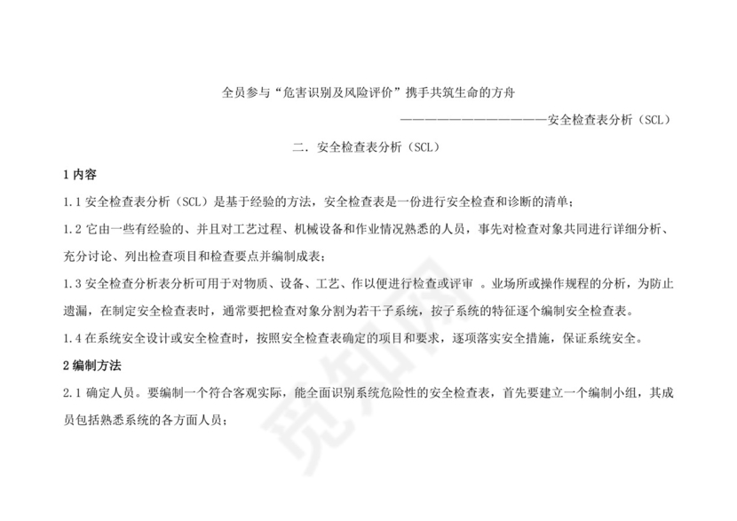 安全检查表分析(SCL).doc
