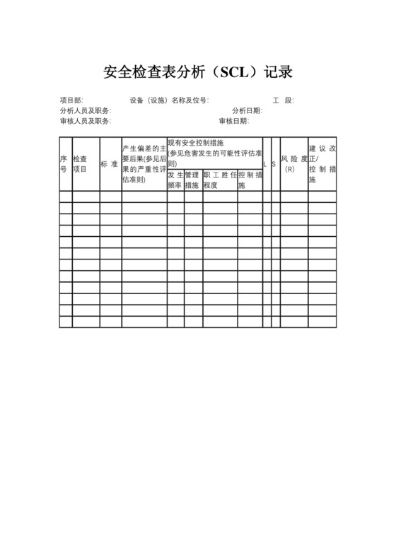 安全检查表分析(SCL)记录.doc