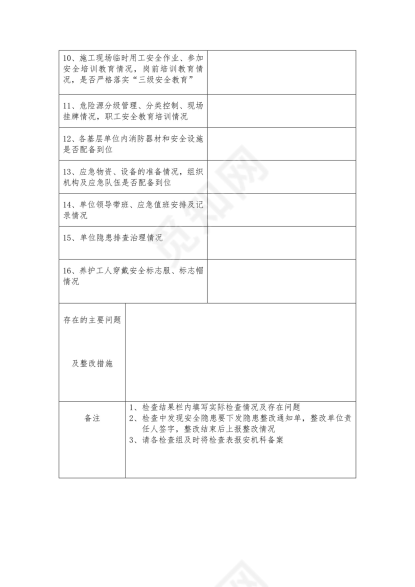 安全生产专项检查表.doc