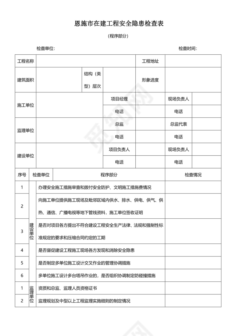 安全隐患检查表.doc