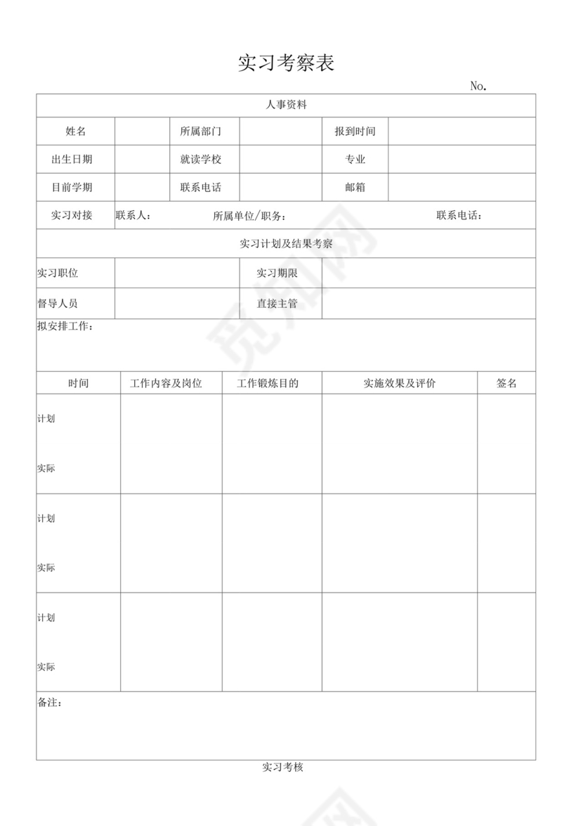 实习考察表.docx