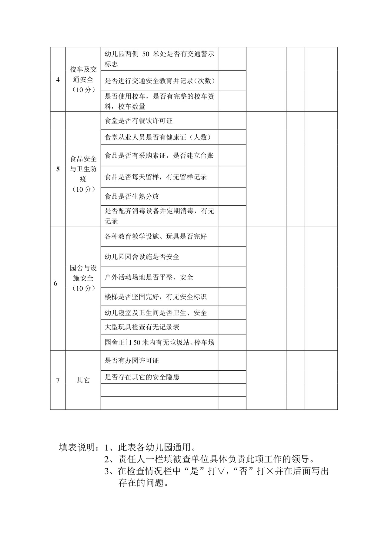 幼儿园安全检查表.doc