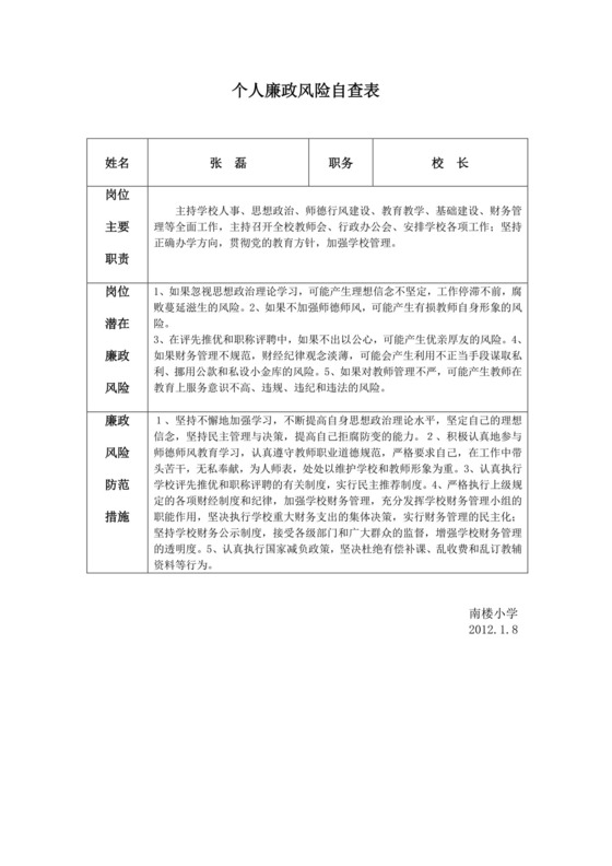 廉政风险排查表.doc