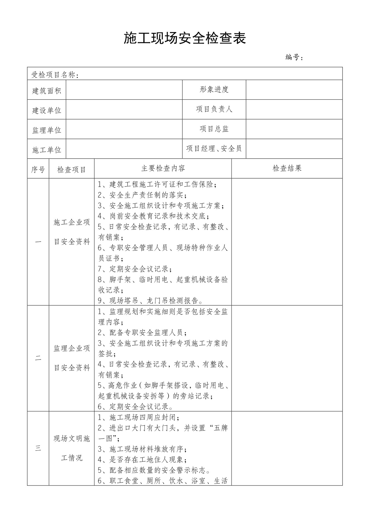 施工现场安全检查表.doc