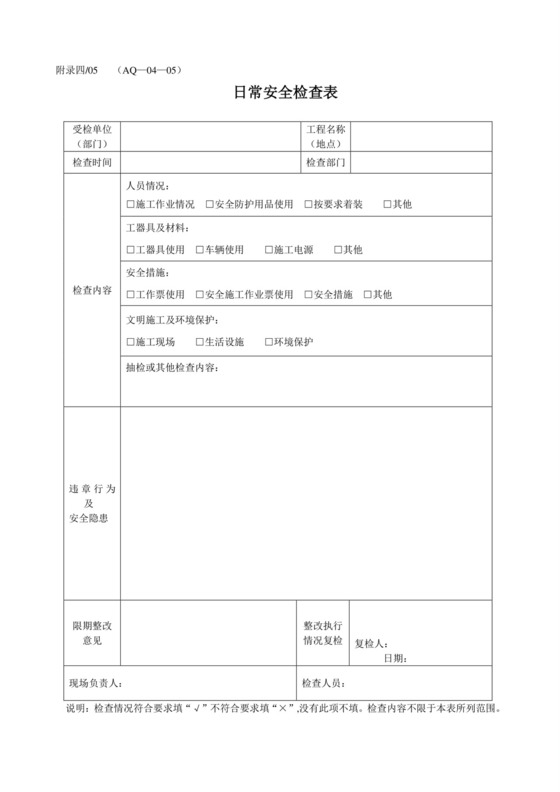 日常安全检查表.doc