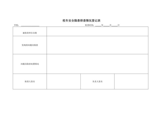 校车安全隐患排查登记表.docx