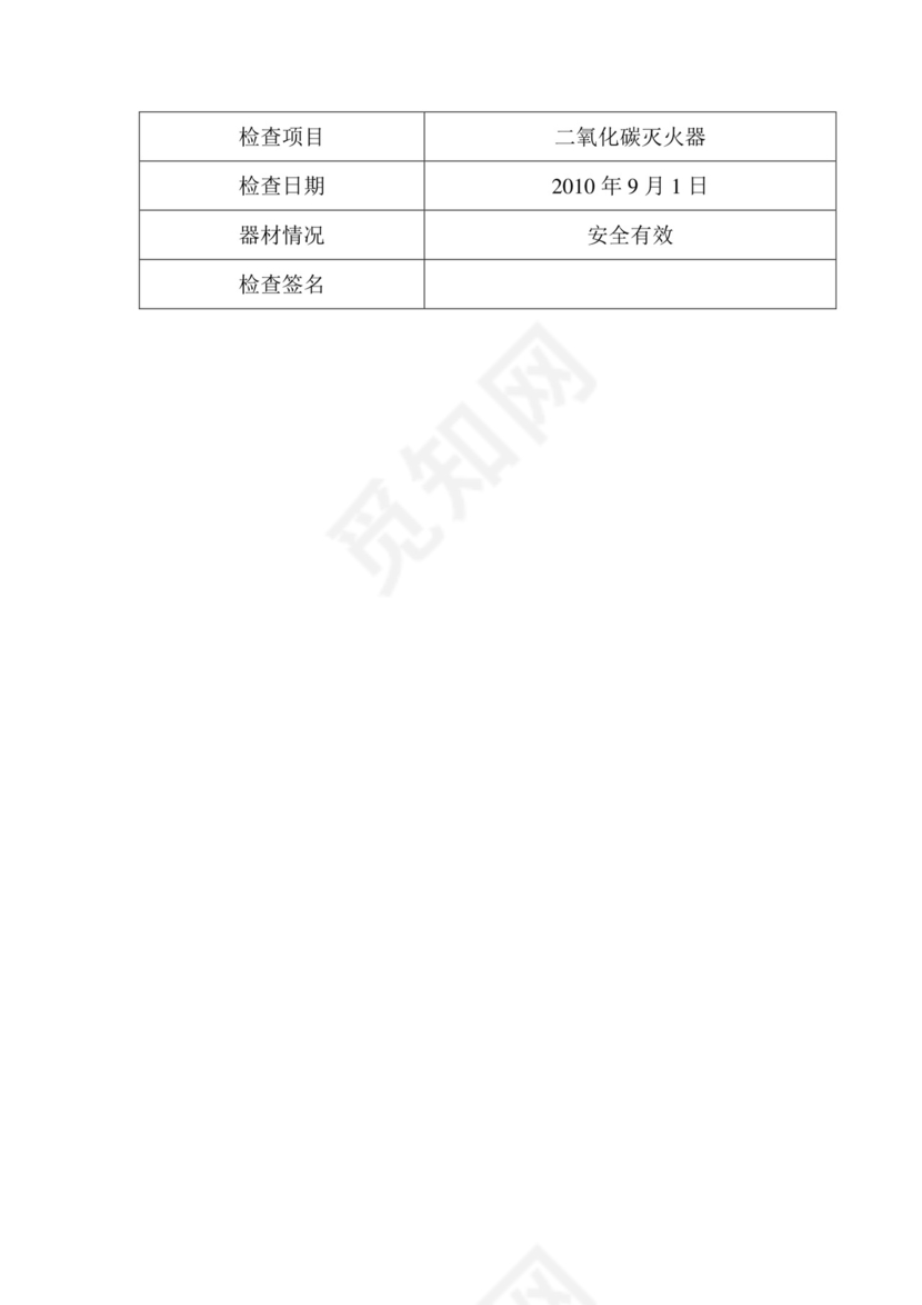 消防器材检查表.doc