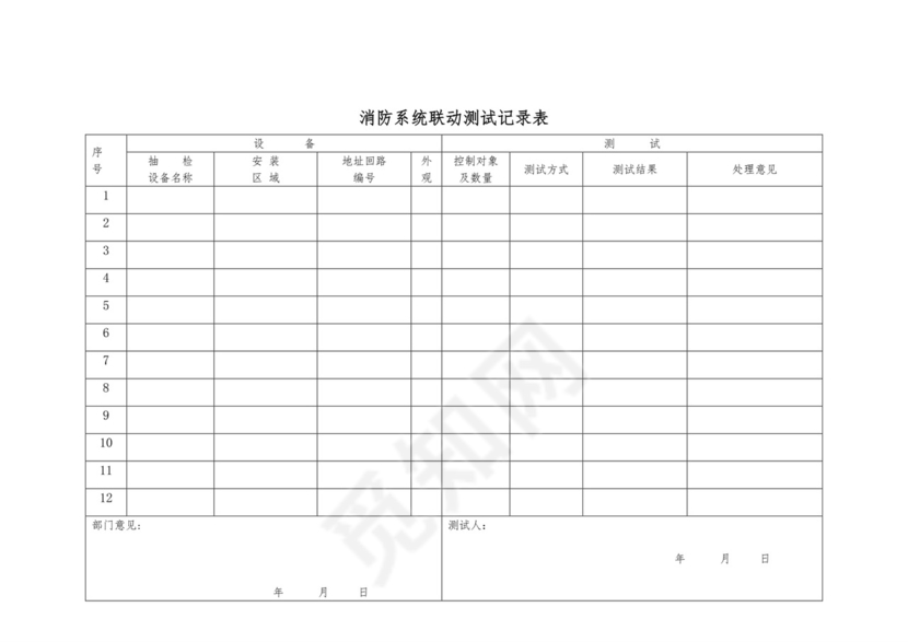 消防维保表格模板.doc