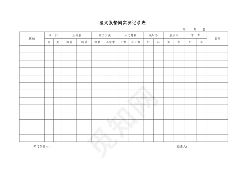 消防维保表格模板.doc