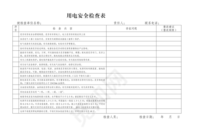 用电安全检查表.doc